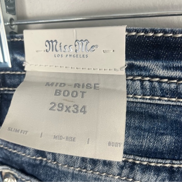 New Miss Me mid-rise bootcut Aztec printed jeans size 29x34 - Picture 8 of 12